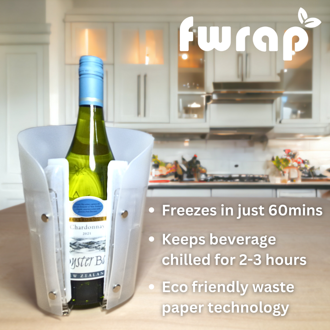 Black Fwrap Wine Cooler - includes two Fwrap cool packs