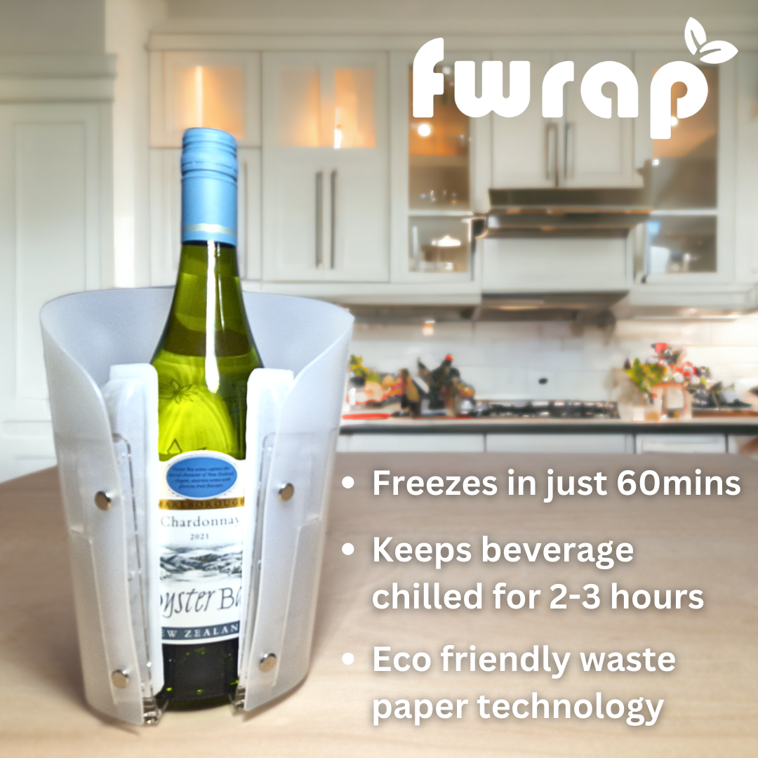 Blue Fwrap Wine Cooler - includes two Fwrap cool packs
