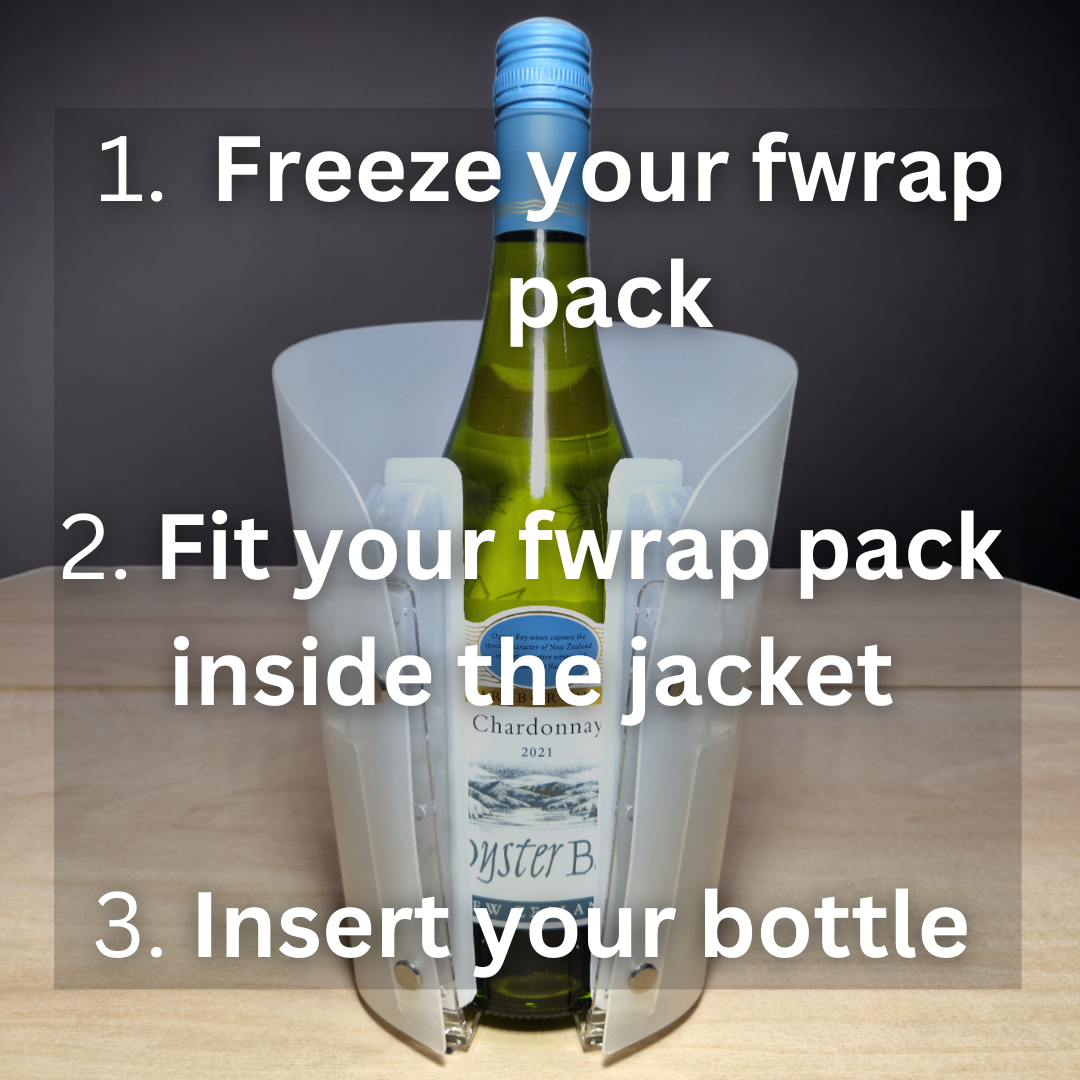 Black Fwrap Wine Cooler - includes two Fwrap cool packs